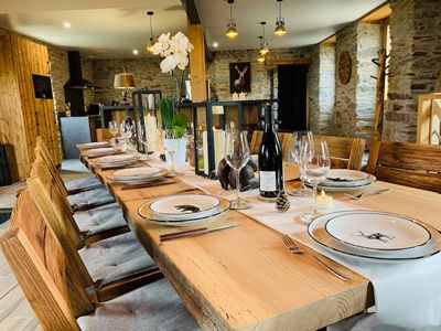 Salle à manger du Chalet et gîte à vendre à Azet dans les Hautes-Pyrénées