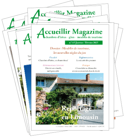 les derniers numéros d'Accueillir Magazine pour les lcréateurs et oueurs de gîtes et chambres d'hôtes