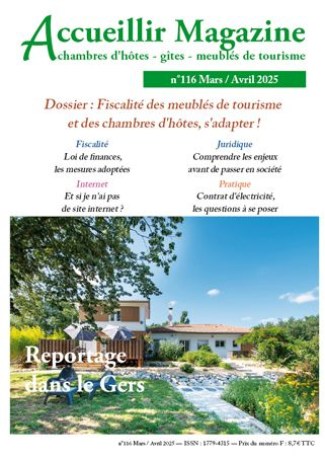 Le numéro 116 mars / avril 2025 d'Accueillir Magazine